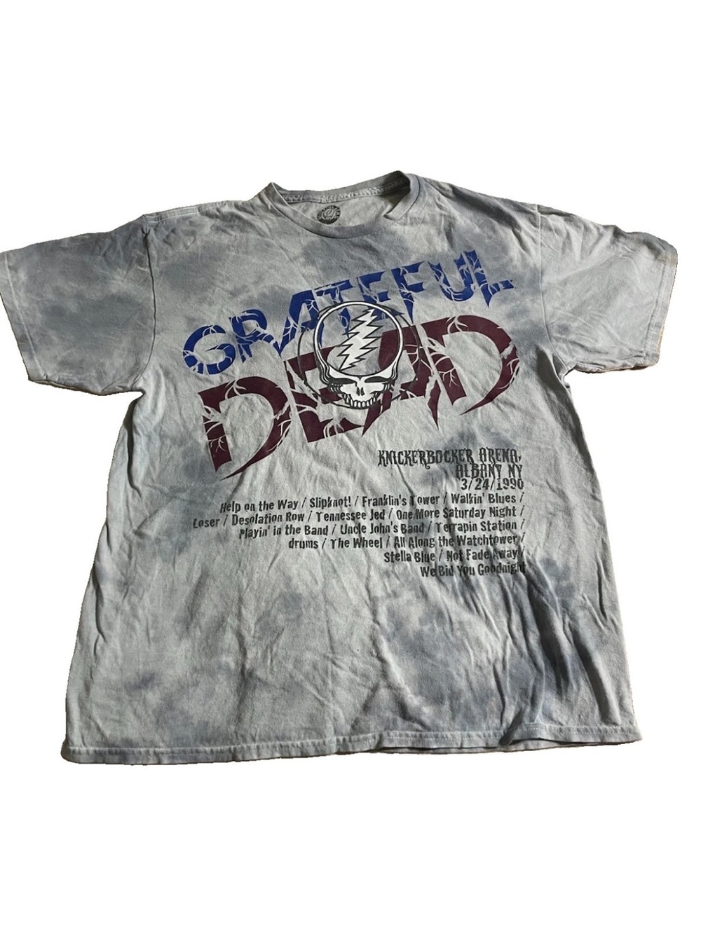 Grateful Dead 1990 Spring Tour T Shirt Steal Your Face Logo Size M 100% Cotton